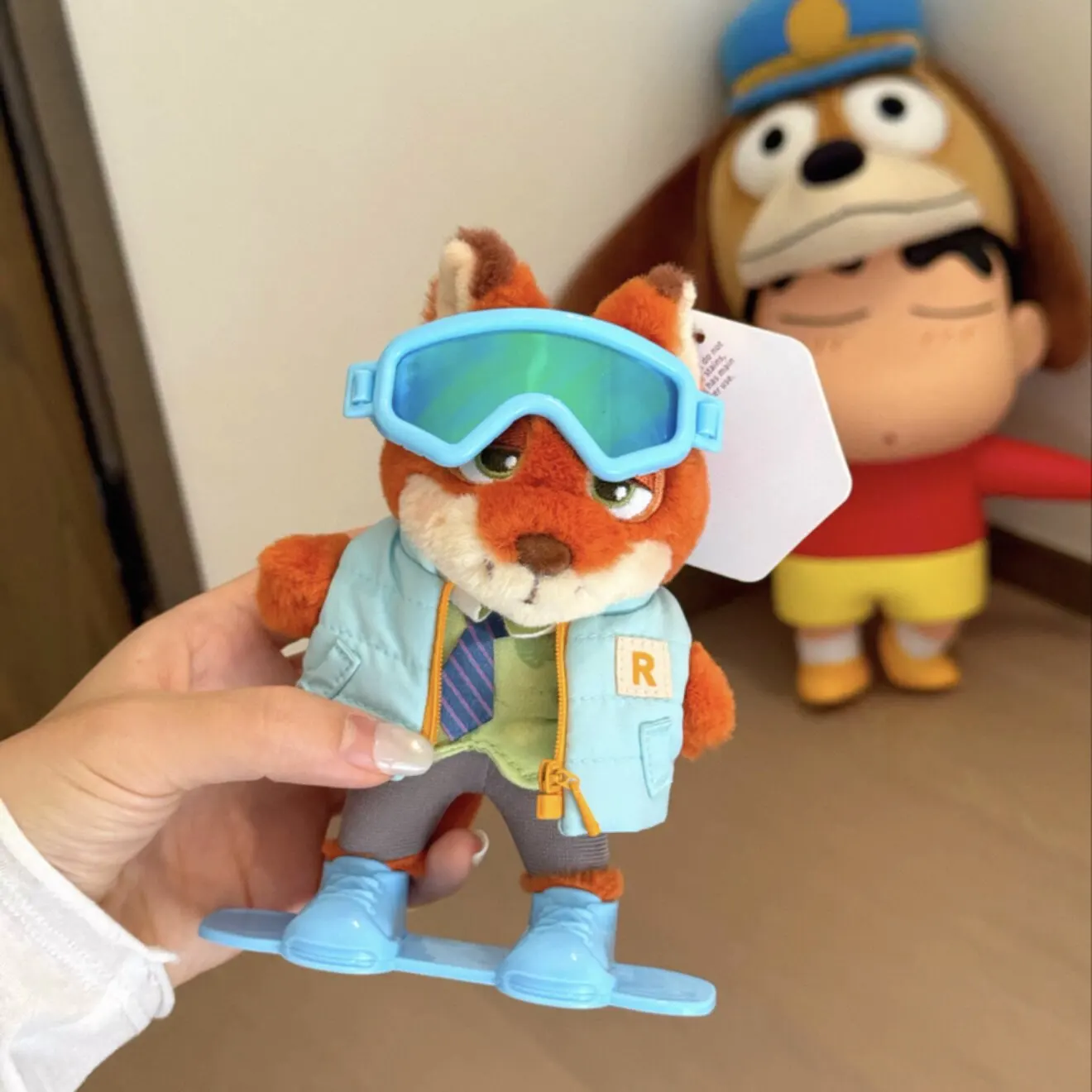 

Zootopia series Fox Nick diver style cute cartoon fox plush keychain bag charm pendant