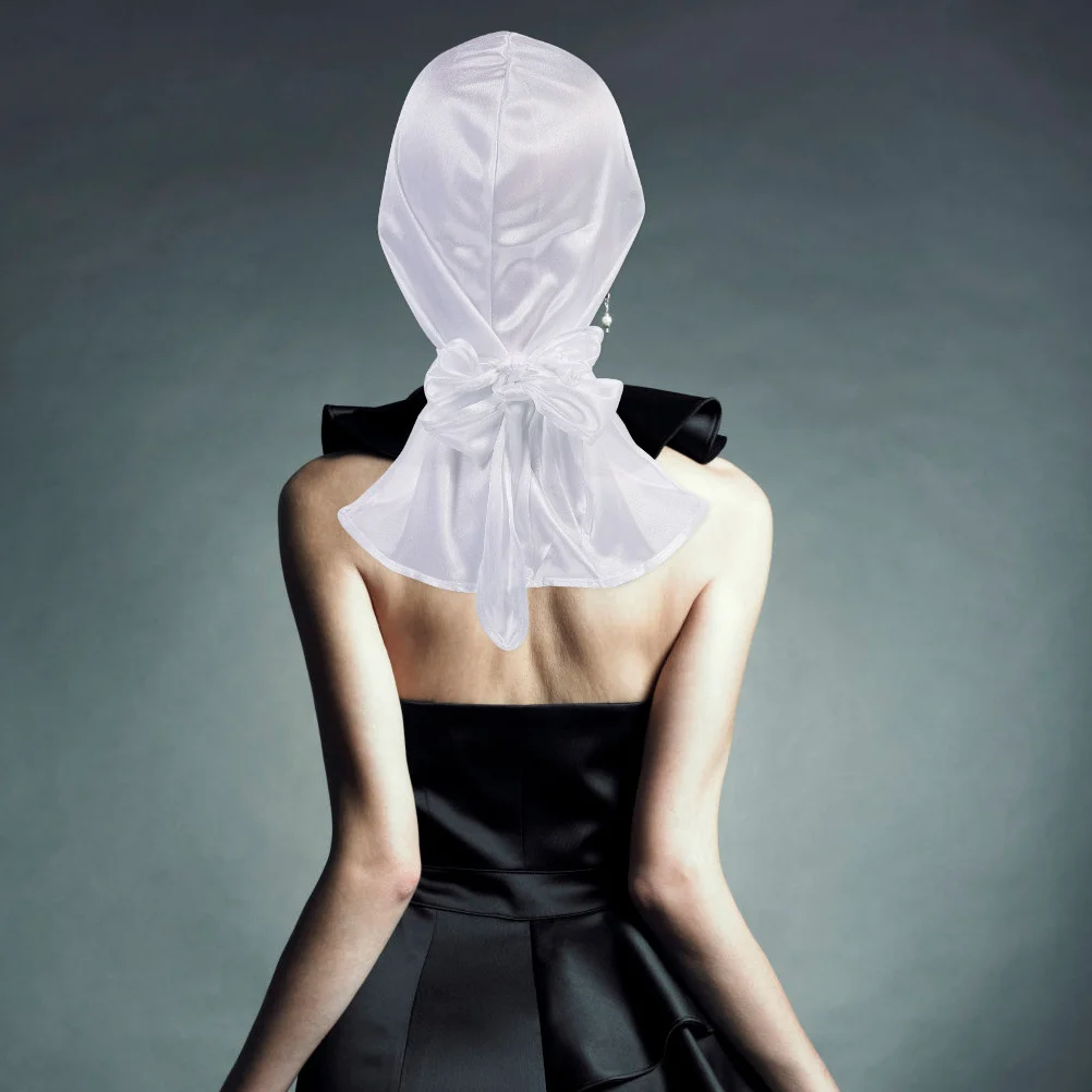 

6Pcs Long Tail Durag Satin Hat Pirate Style Elastic Wide Strap Headwrap Scarf for Men Women Fashionable Satin Durag