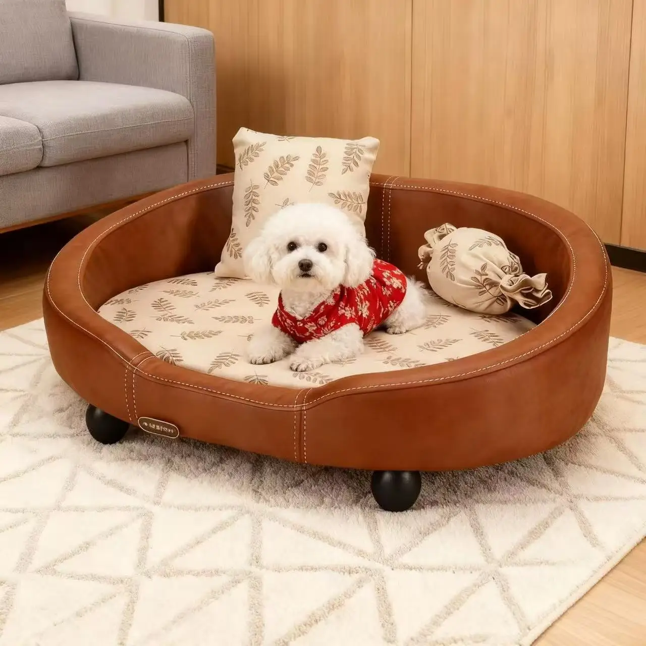 Wholesale Premium Orthopedic Dog Bed S-L | Large Pet Sofa Removable Cover | Luxury Washable Plaid Pattern Breathable Dog Couch