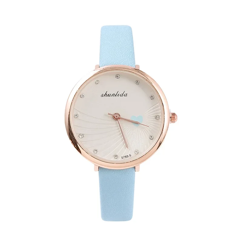 Relojes de pulsera de cuarzo con corazón de amor para mujer, relojes de pulsera elegantes para estudiantes, reloj de cuarzo Simple y versátil