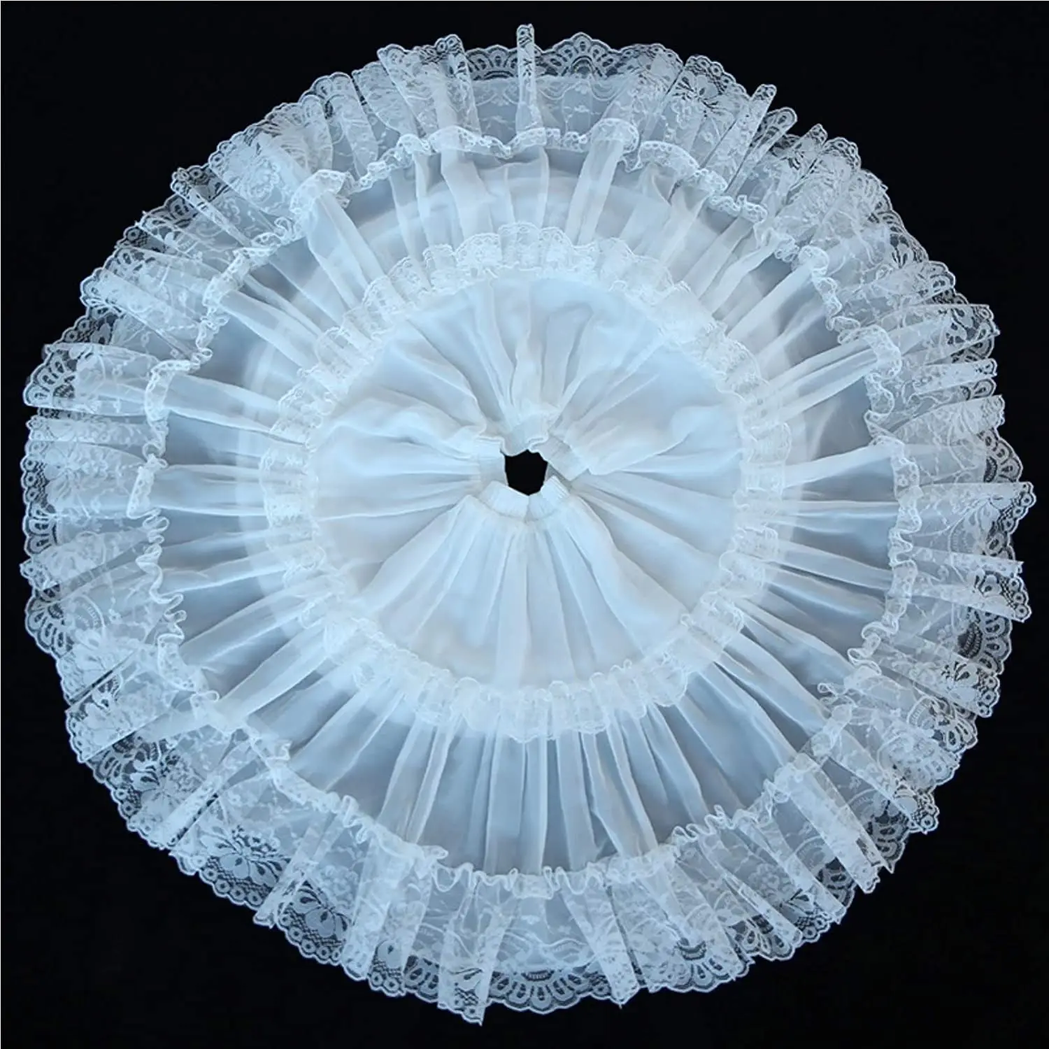 Girls Skirt Short Petticoat Cosplay Lace Fishbone Lolita Slip Liner White Elastic Waist Petticoats