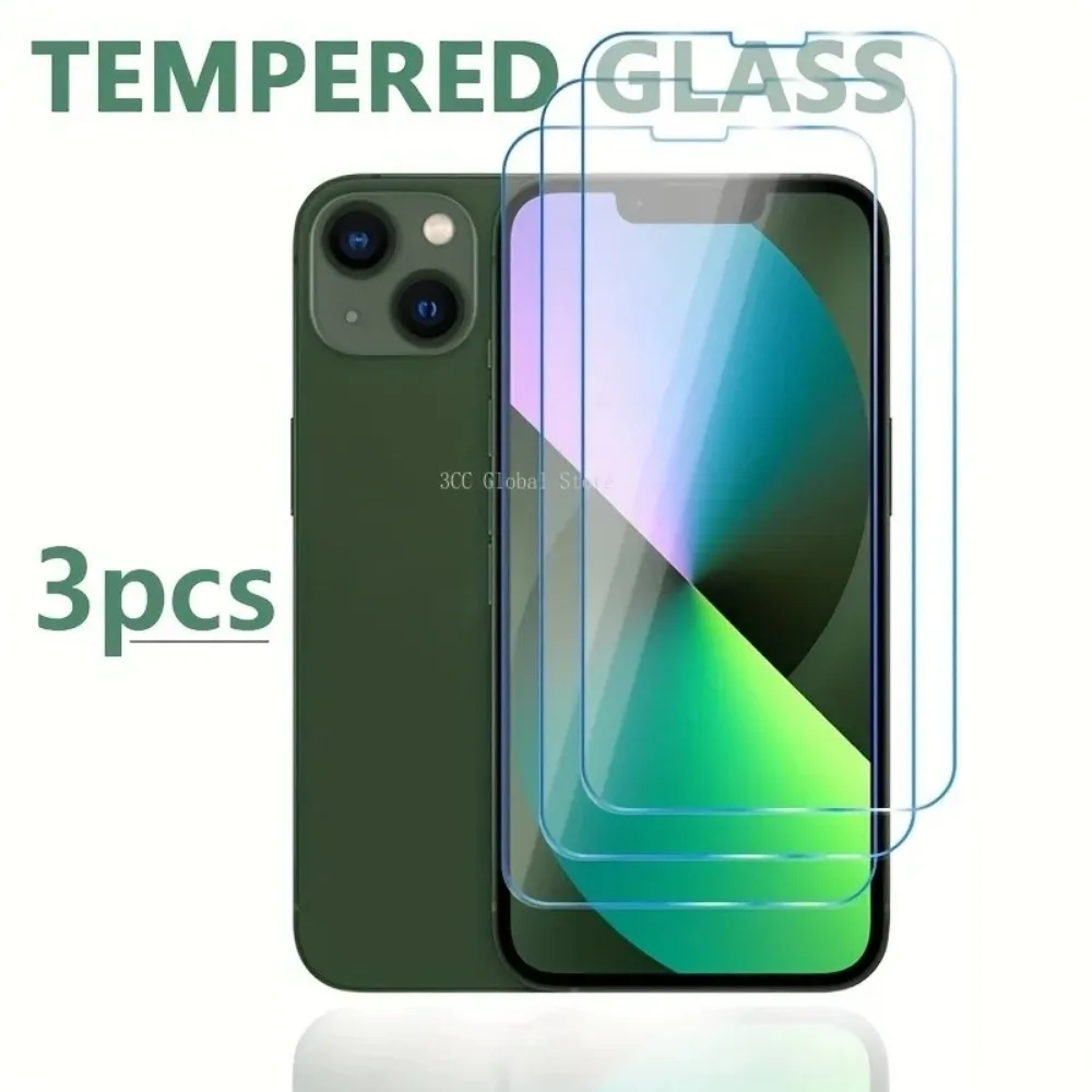 واقي شاشة لـ iPhone ، غشاء زجاجي ، 16 Pro Max ، 13 ، 12 Mini ، 11 ، 15 ، 14 Pro Max ، 3