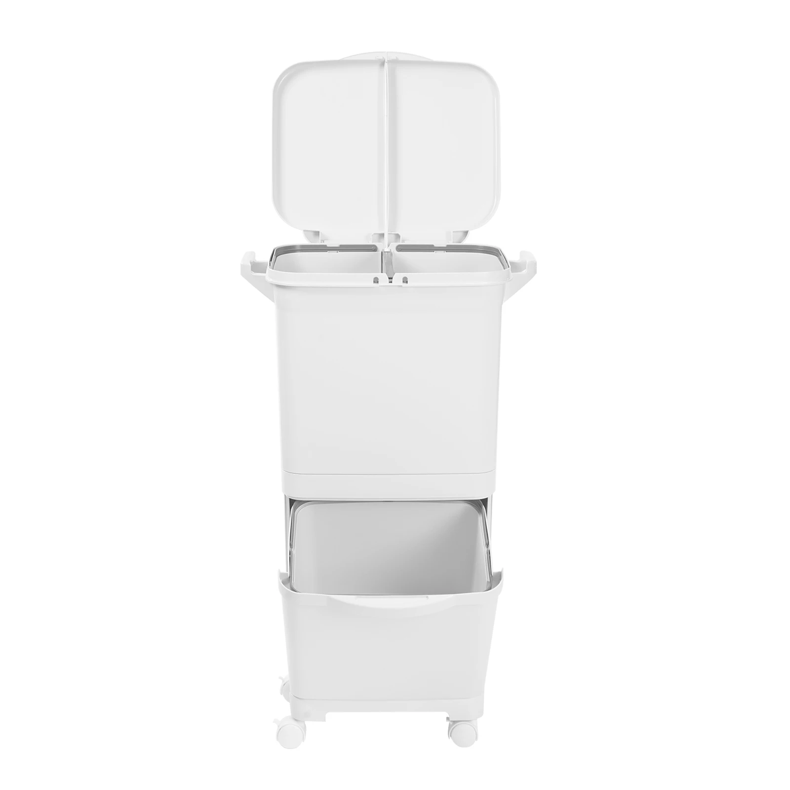 Weißer 45-Liter-Mülleimer aus PP, klassifiziert, Küchen-Mülleimer, Sortier-Mülleimer, vertikaler Mülleimer für Küchen, Schlafzimmer, Badezimmer – Detail 19