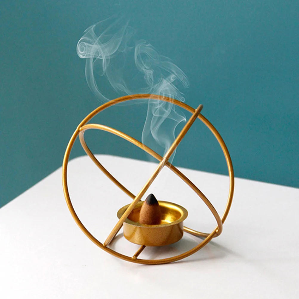 

Censer Burner Cone Holder Iron Candlestick Dining Room Table Decor Incent Incense