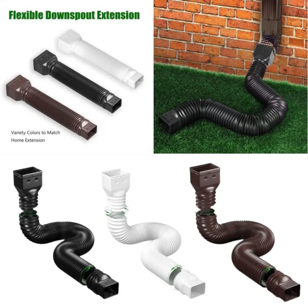 

Retractable Rain Gutter Downspout Extensions Rainwater Drainage Adjustable Drain Downspout Extender with Screws