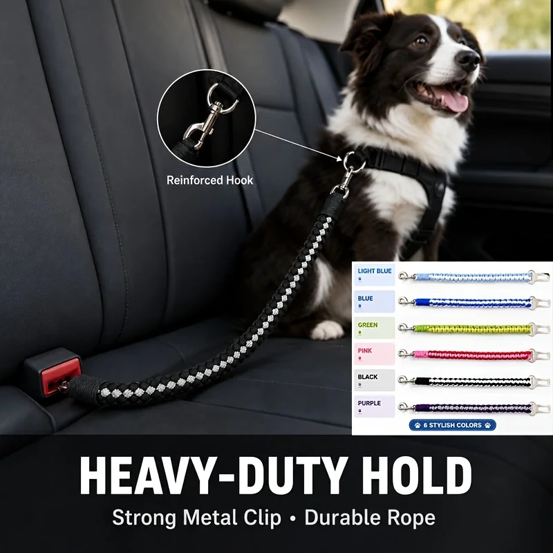 1pc Pet Car Seat Belt, Dog Travel Safety Rope, Secure Strap Buckle Attachment for Safe Pet Car Travel view 2
