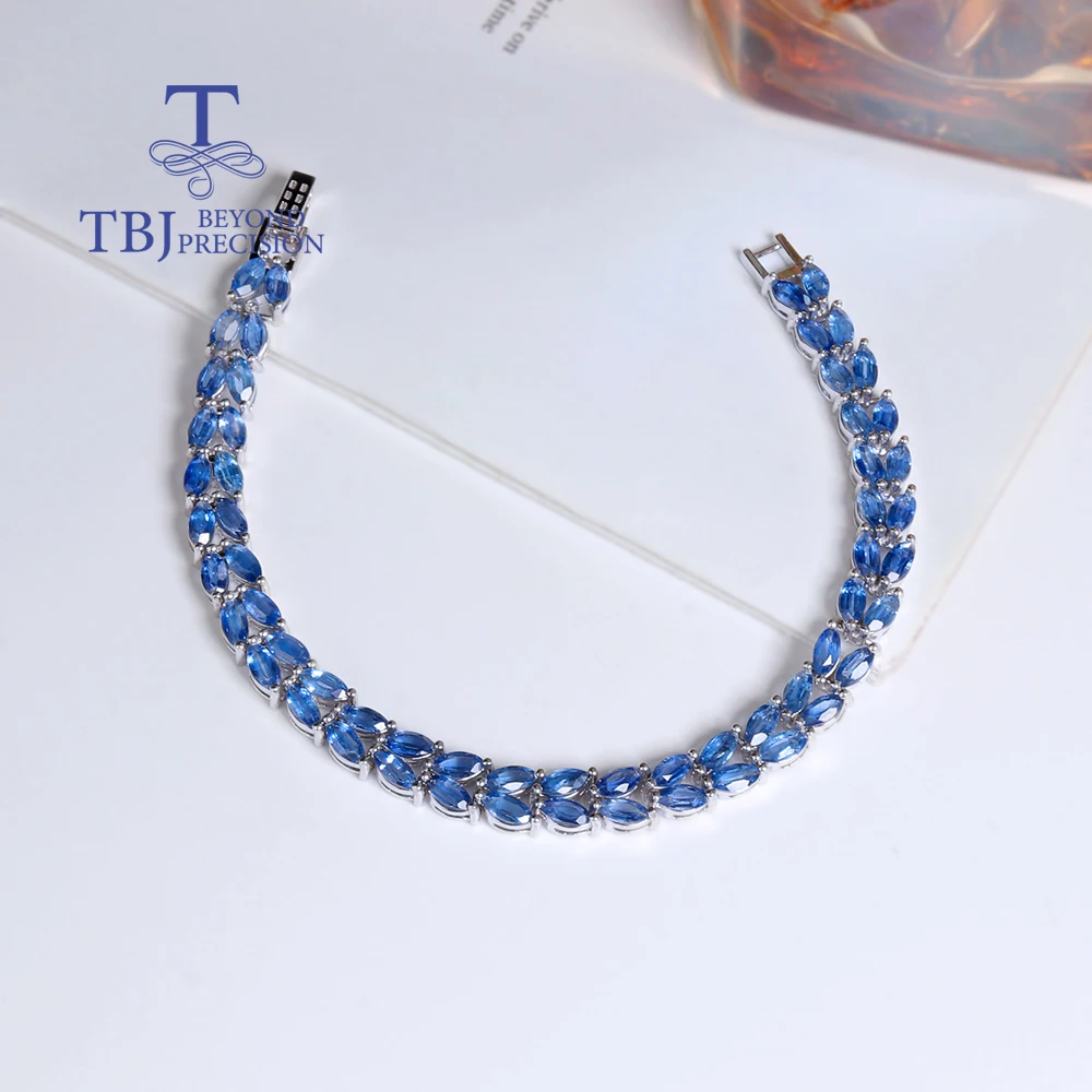 

Королевский синий цвет настоящий Синий Кианит браслет-гвоздик с натуральными драгоценными камнями ювелирные изделия для женщин девочек хороший подарок на день рождения
