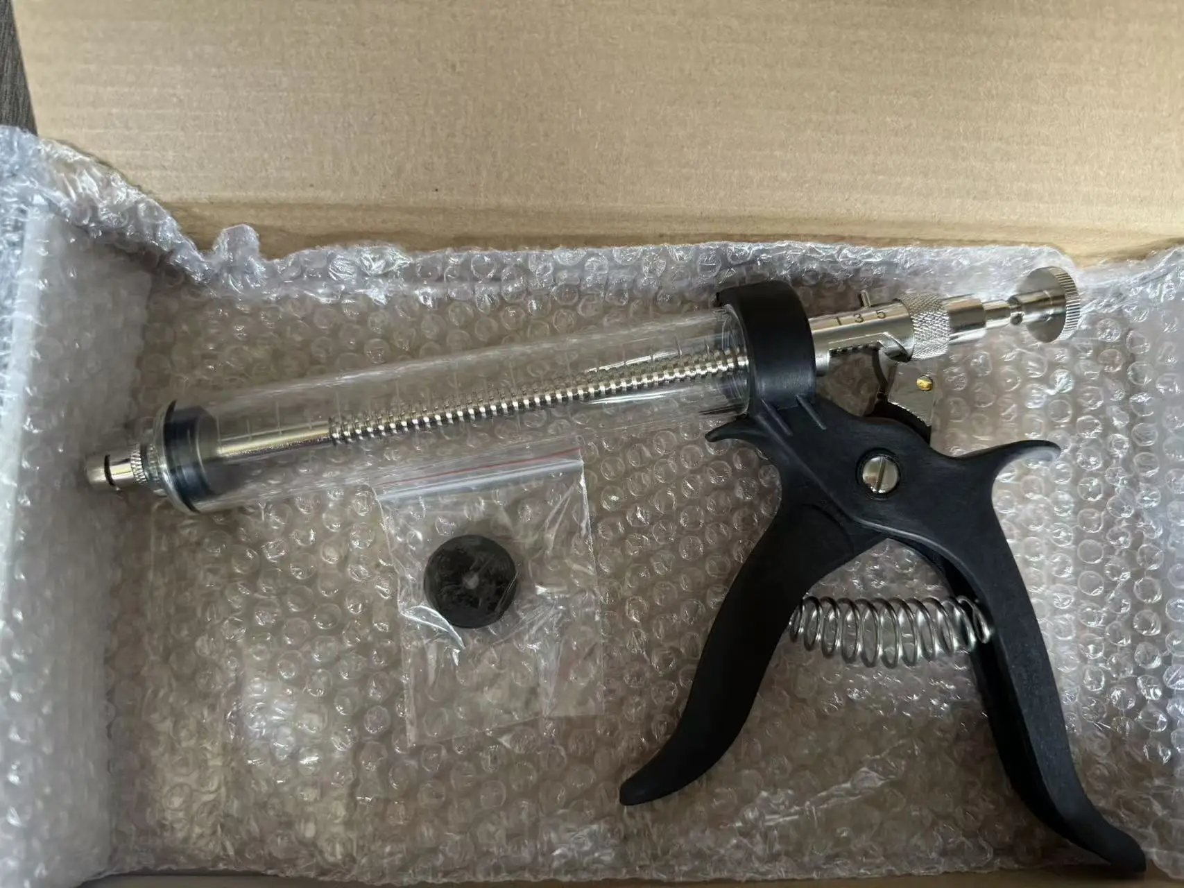 1 Pc Veterinary Animal Continuous Injection Syringe Revolver 50ml Plastic Handle Automatic Vaccination Gun for Cow Pig Sheep