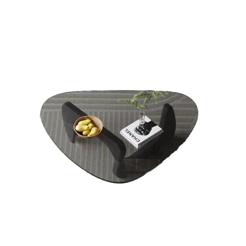 طاولة قهوة حديثة وبسيطة فاخرة على الطراز الشمالي خفيفة الوزن من الخشب والزجاج المنقولة لغرفة المعيشة #4