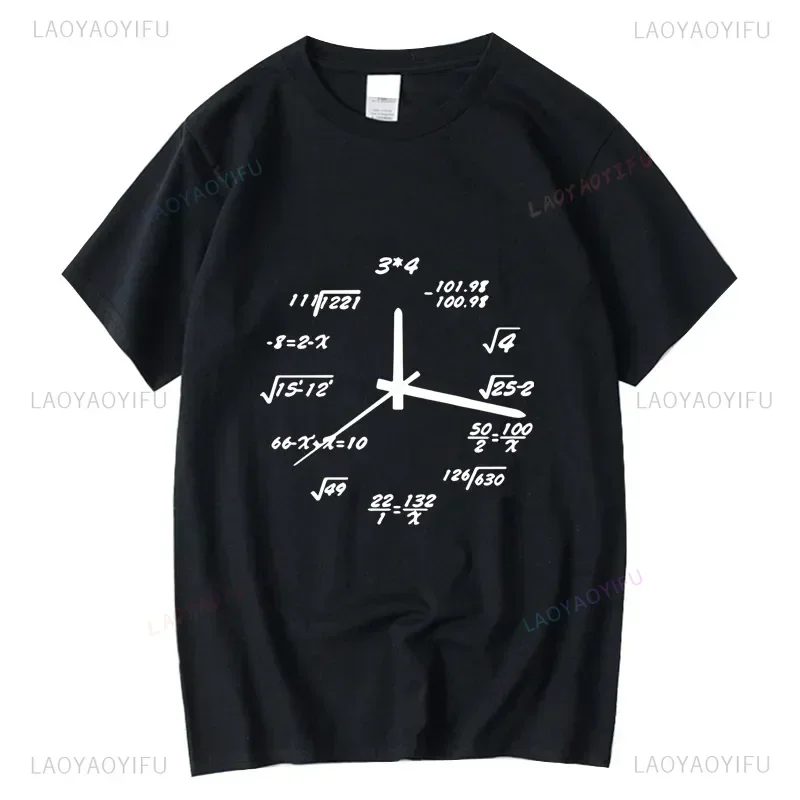 Men Tshirt Funny Math Clock Graphic Tshirts Summer Casual Loose Tops for Men Short Sleeve Tshirt Male Tops Ropa Hombre Camisetas