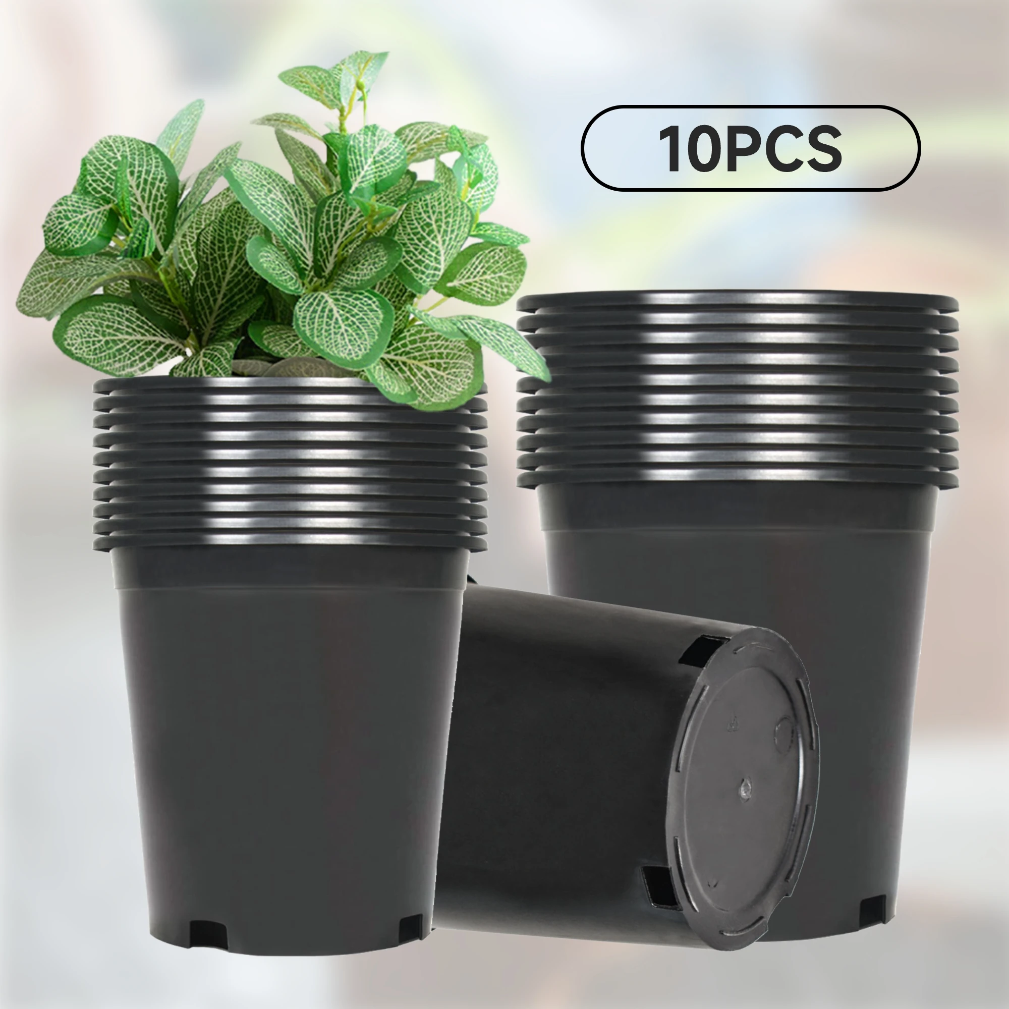 

Кашпо для рассады 1,6 галлона, пластиковые горшки для растений, изготовленные методом литья под давлением, контейнеры для растений 1,6 галлона, упаковка 10 штук