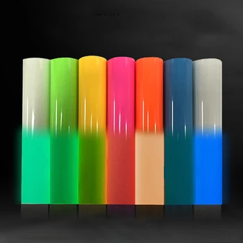 3D Puff HTV folia winylowa do przenoszenia za pomocą ciepła Film świecące w ciemności Luminous żelazko na Tshirt odzież dla Cricut Cameo 4 w różnych kolorach arkusz