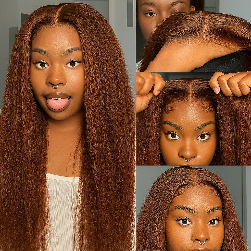 براون غريب مستقيم 13x6 الدانتيل الجبهة باروكة من شعر طبيعي HD قبل قطع شعر مستعار غلويليس للمبتدئين قبل قطعها شعري للنساء السود