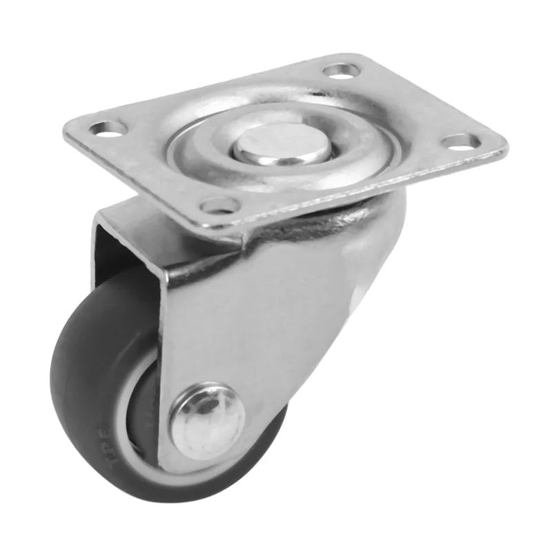 

ABMR-16 Pack 1 Inch Low Profile Casters Wheels Soft Rubber Swivel Caster With 360 Degree Top (8 With Brakes & 8 Without)