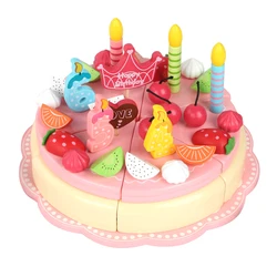 42 PCS Wholesale multifunctional  DIY children fruit birthday cake wooden toys factory direct Montessori wooden toys