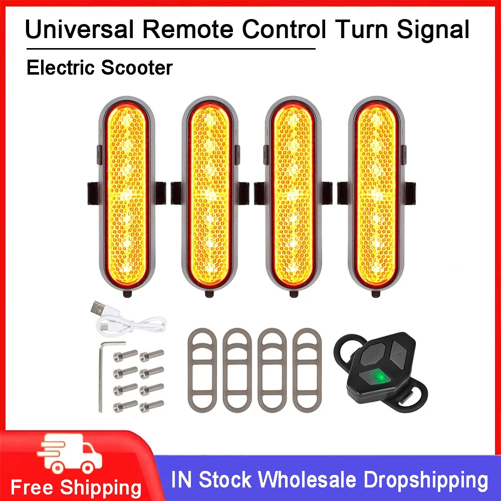 

Electric Scooter Remote Control LED Turn Signal Rechargeable Universal Scooter Bicycle Warning Signal Light Accessories