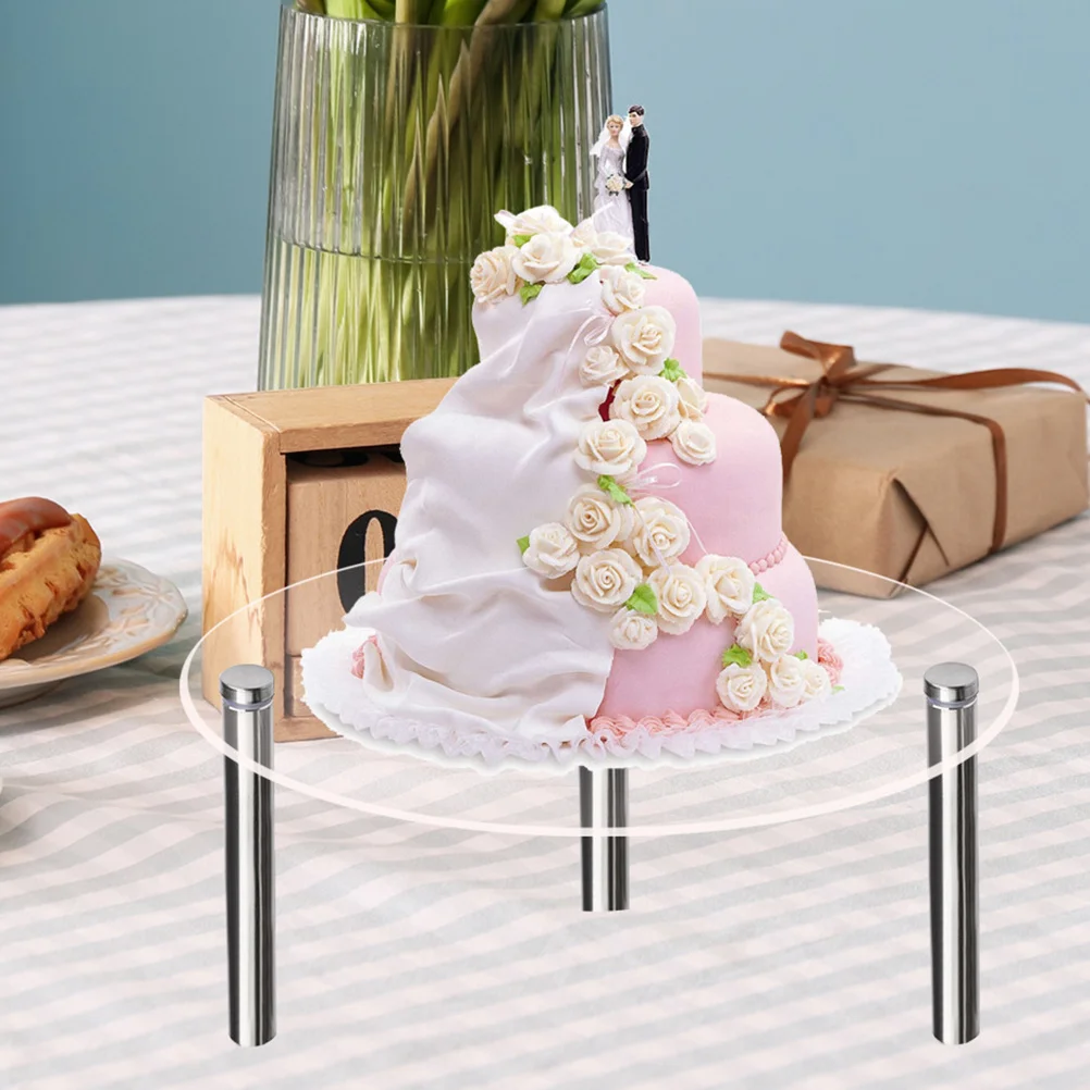 

3 Pcs Dessert Acrylic Display Stand Pastry Three-dimensional Cake Clear Tray Transparent