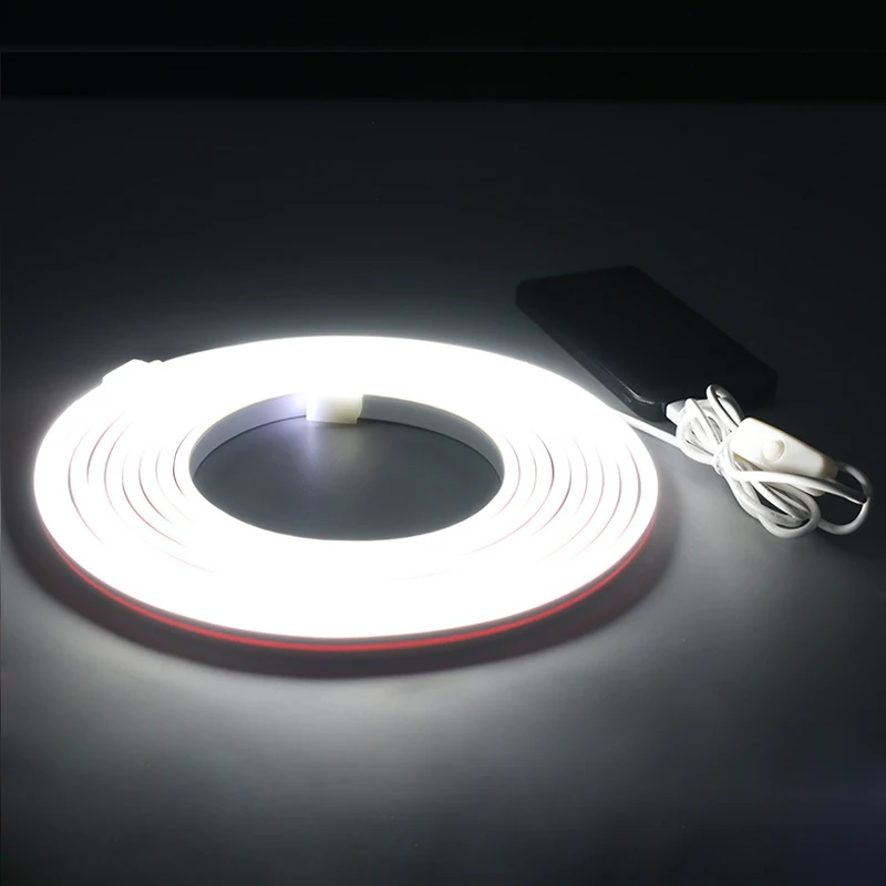 LED Flexible Neon Light Strip 5V Battery/USB Portable Light Belt IP65 Decorative Painting Advertisement Silicone Lines Lamp