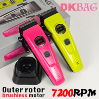 Professional Electric Hair Clipper DKBAG DK 089 External Rotor Brushless Motor 7200RPM Hair Trimmer with Base New Design Barber