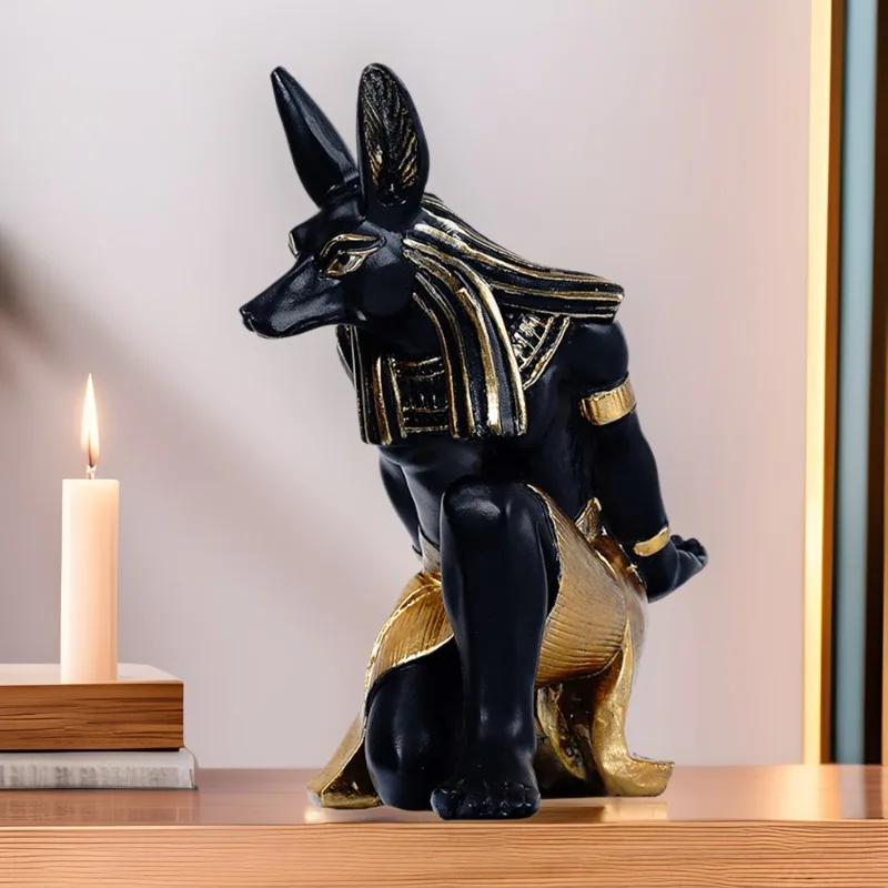

Creative Anubis Dog God Statue, Desktop Decoration Ornaments, Home Decor, Phone Holder, Wine Rack. Statuette