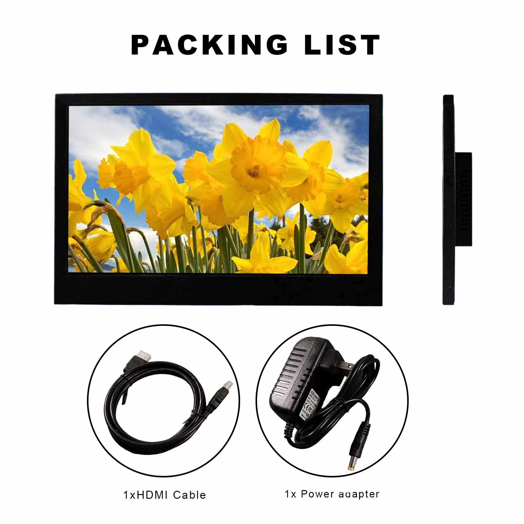 شاشة ومكبر صوت IPS LCD مقاس 11.6 بوصة 1920x1080 FHD 450nit، منفذ فيديو HD-MI VGA