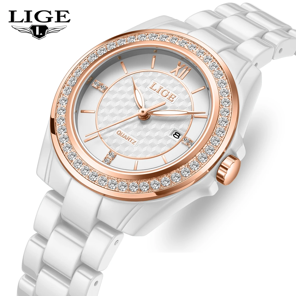 

LIGE Elegant Women Watches Luxury Ladies Fashion Brand Wristwatch Quartz Movement Stainless Steel Gifts for Female Girlfriend