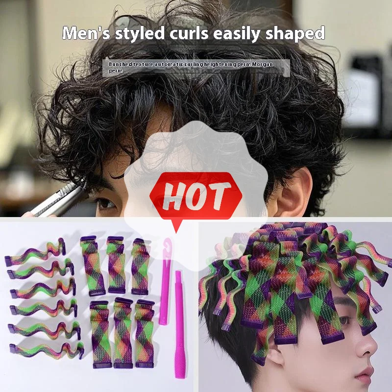 18/28 قطعة ماجيك بدون حرارة موجة المياه مموج الشعر الملمس التلقائي شريط لف تصفيف الشعر موجة تشكيل الحديد الشعر Texturing أداة #3