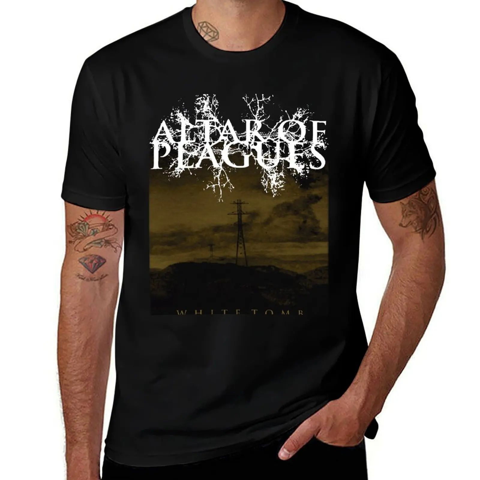 

100% Black Altar - shirt - cotton t custom of t Tomb T-Shirt Plagues White shirts Metal print T-Shirt