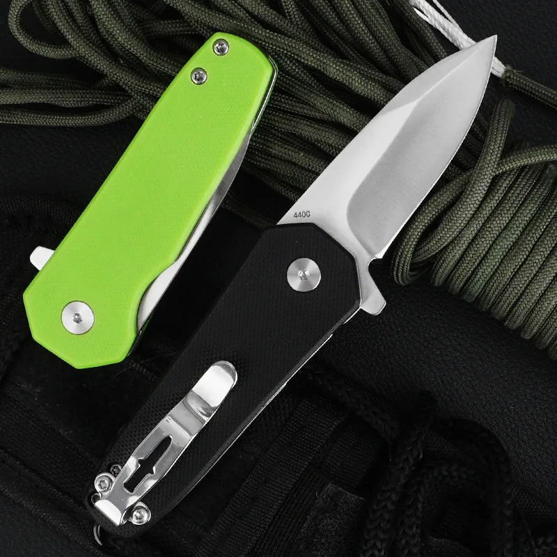 Folding knife portable outdoor knife 440C steel G10 handle ball bearing folding knife multi-purpose knife