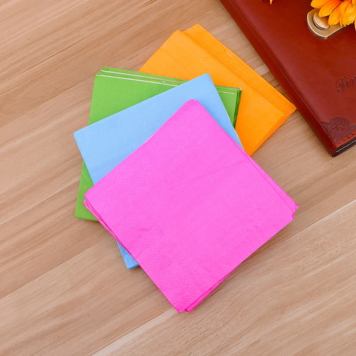 

80 Pcs Solid Color Paper Napkins Disposable Hand Towels Bright Serviettes Bulk Party Wedding Graduation Festivals