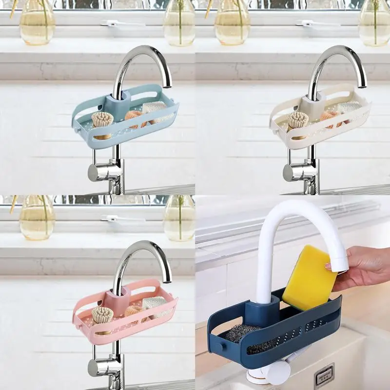 Faucet Storage Rack Hanging Faucet Drainer Rack Sink Organizer Sponge Holder Durable Faucet Storage Rack Kitchen Accessories