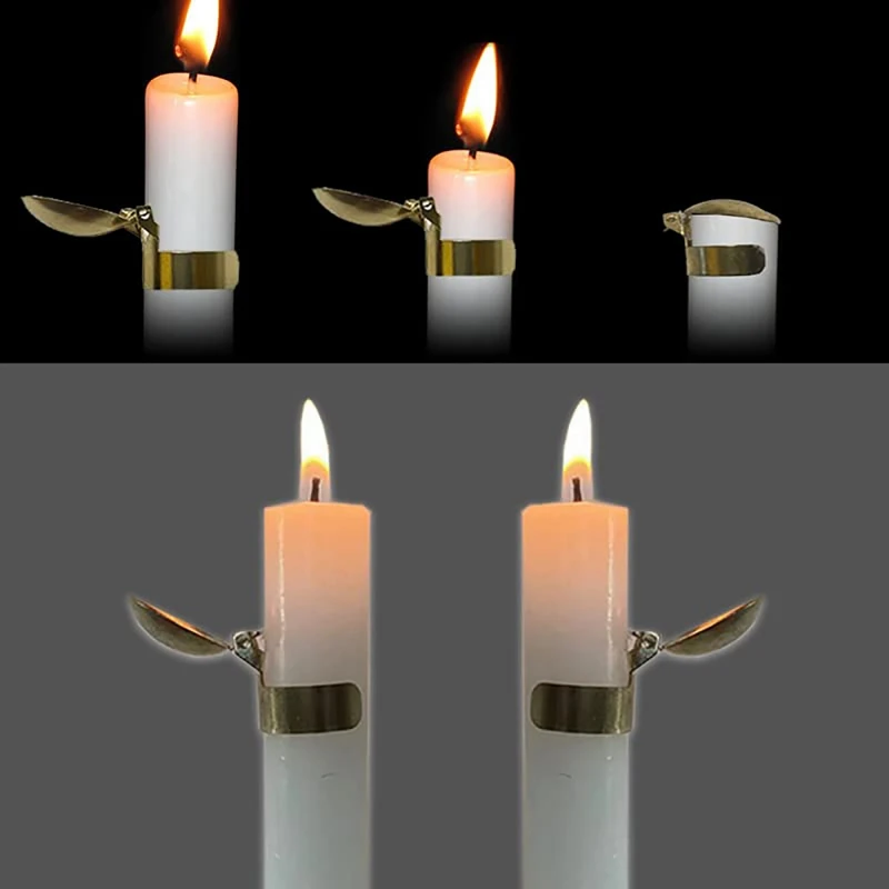 1Pcs Metal Automatic Candle Snuffer Fire Extinguisher Candle Flame Safely Wick Flame Extinguishing Clip for Home Indoor Outdoor