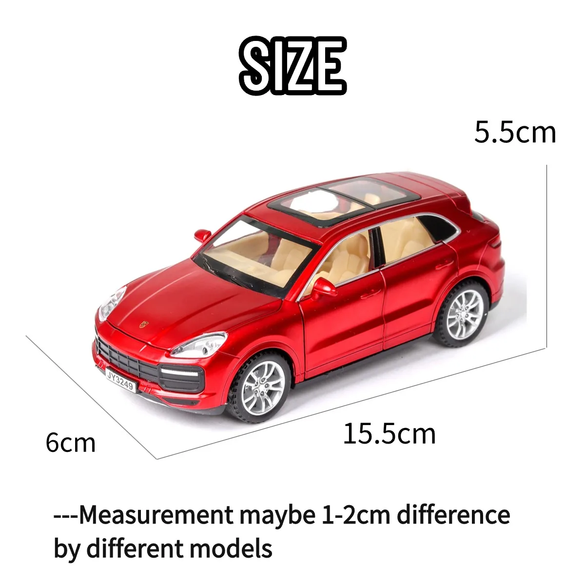 Porsche Cayenne Scale 1:32 Pullback Car Toy with Lights Engine Sound, Ford VW Mercedes Metal Diecast Car Model Gift Kid Boy Toy