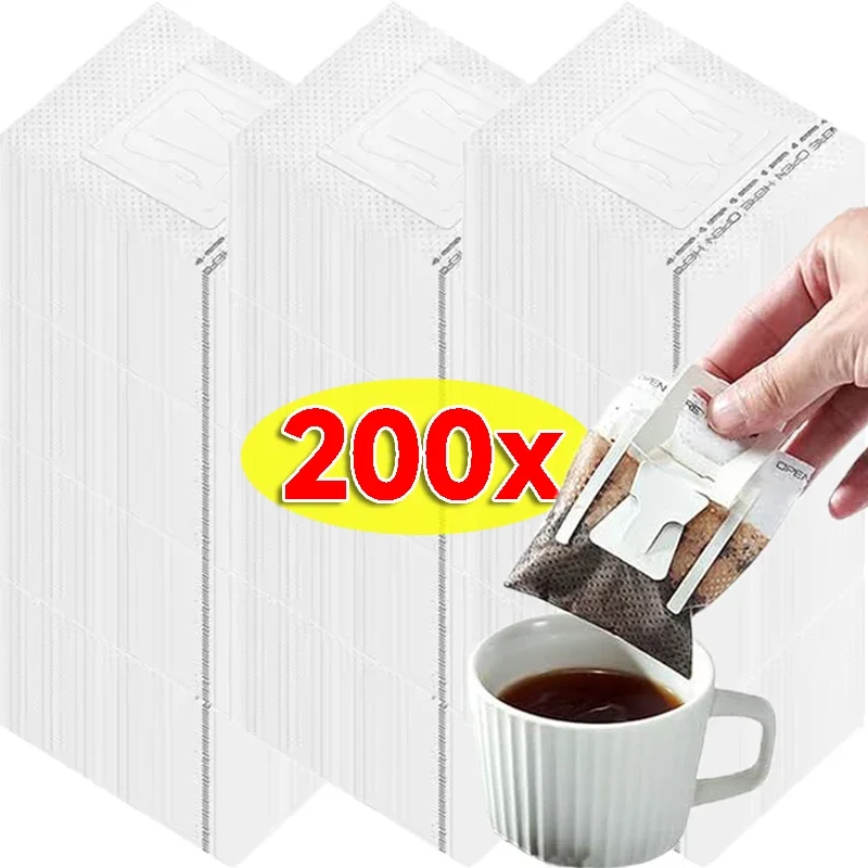 50-200pcs Coffee Filter Bags Disposable Drip Coffee Paper Pa
