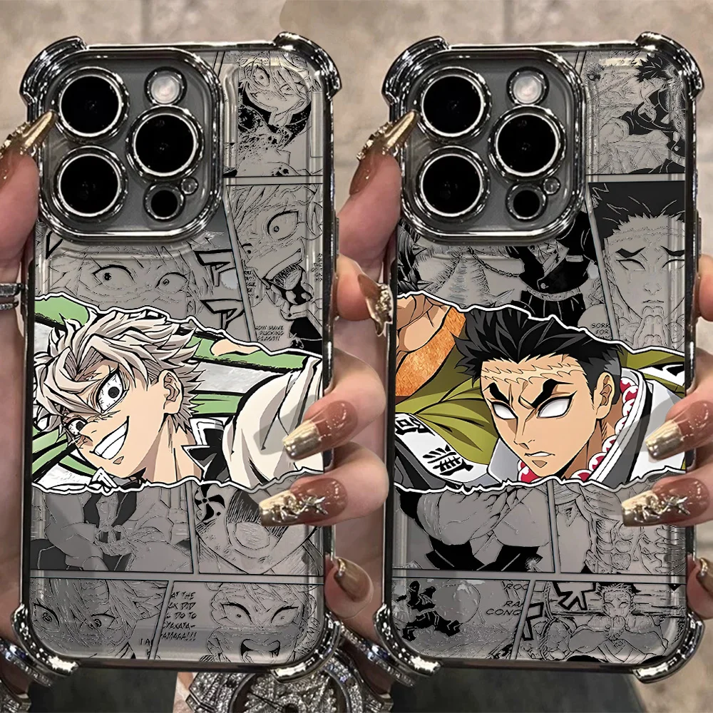 HOT Fashion Demons Slayers Plating Phone Case For Samsung A37 A57 A07 A36 A16 A06 A35 A55 A15 A54 A34 A24 A14 A05 A04 4G 5G