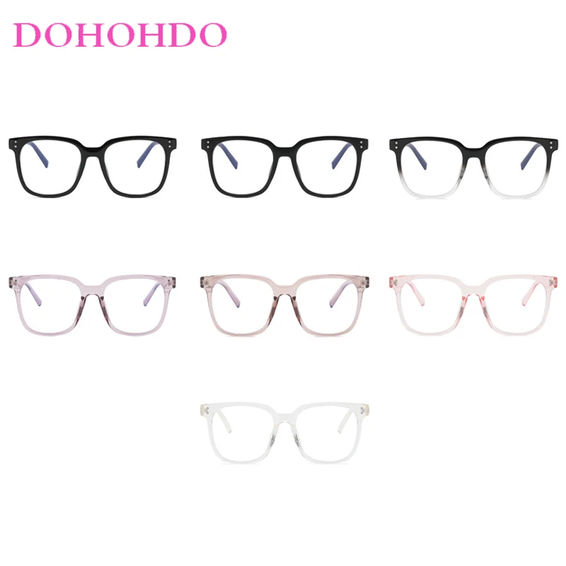 

Classic Rivets Decoration Square Frame TR90 Anti-Blue Light Glasses For Women Brand Designer Computer Optical Mens Eyewear Очки