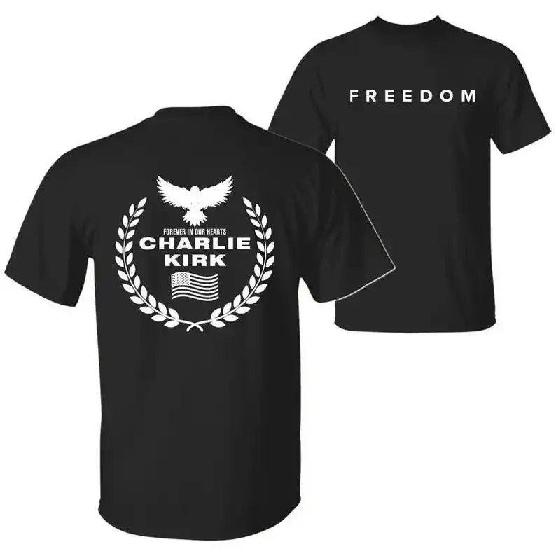 Charlie Kirk Freedom Shirt, Tribute Memorial American Hero Shirt Patriotic Activism Shirt  Harajuku Graphic T Shirts Streetwear image 2