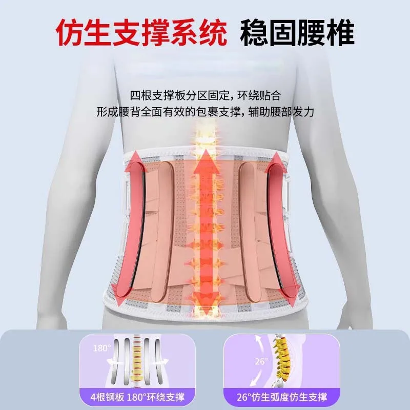 حزام الخصر لحماية الخصر، نتوء العمود الفقري القطني، لوح فولاذي لحماية الخصر قابل للتنفس، خصر مضغوط #2