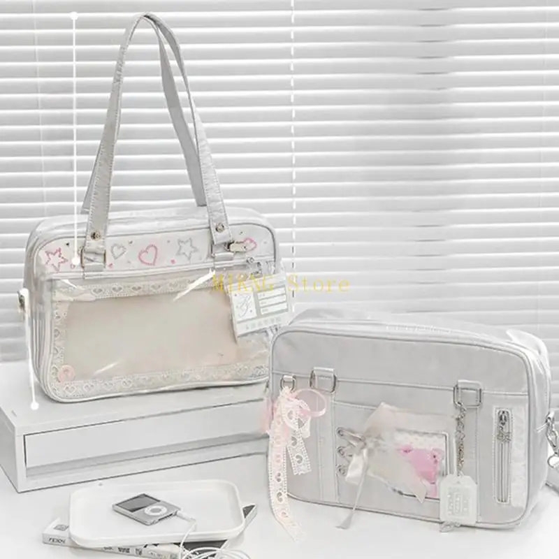 日本のスタイルitabag素敵なショルダーバッグレーシングクロスボディバッグ毎日のためのクリアメッセンジャーバッグ