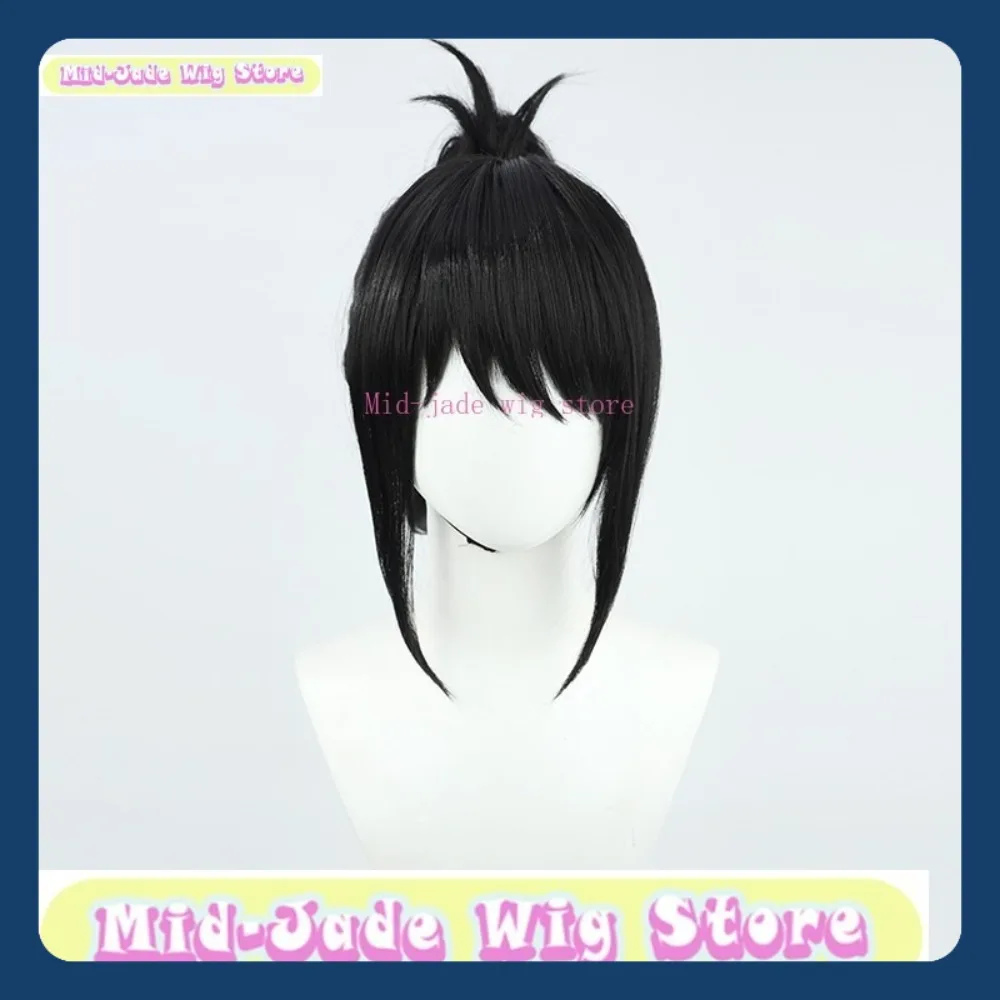 منتصف اليشم شعر مستعار مخزن بالمنشار رجل Michiko Tendo شعر مستعار تأثيري أنيمي لعبة لعب الأدوار هالوين زي حفلة الدعائم الشعر الاصطناعية #6