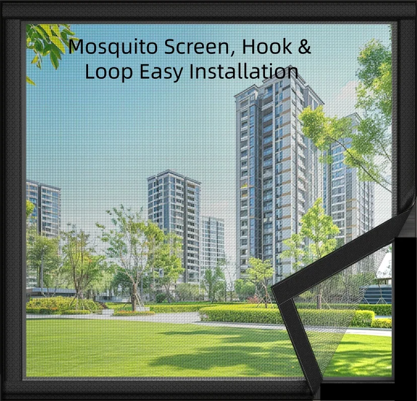 

Custom Size Mosquito Screen Window Velcro Easy Install No Drilling Self Adhesive Mesh Netting Insect Protection Home