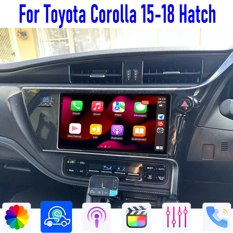 

9'' For Toyota Corolla 2015-2018 Hatch Car Radio Head Unit Carplay Apple Android 13 Intelligent System Multimedia Player GPS