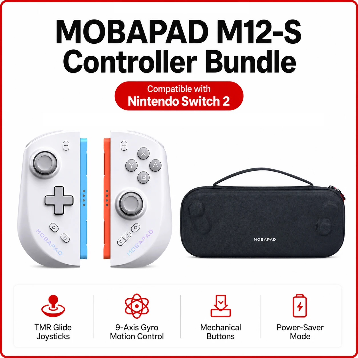 MOBAPAD M12 S/HD Gaming-Controller für Nintendo Switch 2 mit TMR-Sticks, Mechanischen Tasten Joypad für Switch2 Konsole