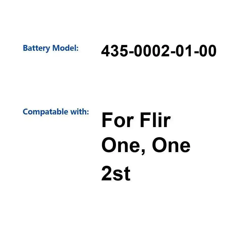 

435-0002-01-00 Высокая емкость для тепловизионной камеры Flir One 1St 2St, аккумулятор для устройства 300 мАч