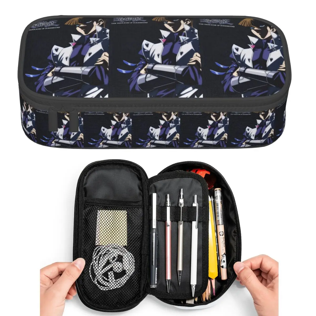

Blue-Eyes White Dragon Japanese Anime Yu-Gi-Oh Pencil Cases for Students Pen Box Pencil Bag Big Capacity Pencil Pouch Pen Holder