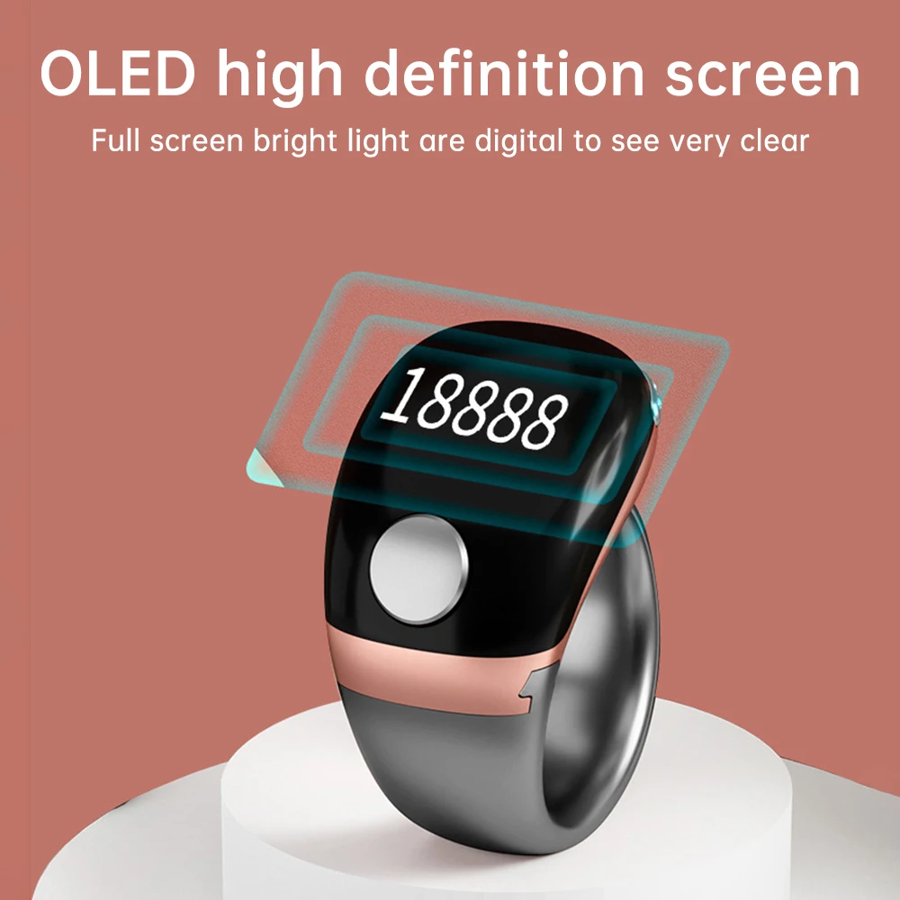 S7 إصبع عداد الفرس حامل حلقي قابل للتبديل OLED عرض عداد نوع C شحن الصحافة حلقة عدادات متعددة القنوات