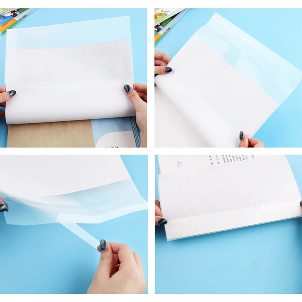 20Pcs Thickened Transparent Book Cover High Grade PP Plastic Reusable Water Resistant Book Protective Cover Easy Application