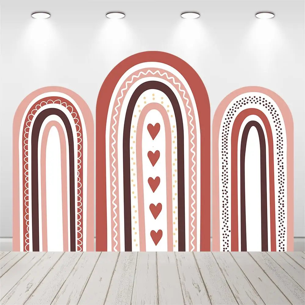 

Boho Rainbow Arched Wall Cover for Birthday Decoration Girls Baby Shower Wedding Arch Backdrop Background Photography Banner