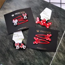 2 szt. Cute Cartoon Disney Mickey Bowknot dziecięce spinki do włosów nakrycia głowy dla dzieci dekoracyjne nakrycie głowy dla dziecka elastyczne gumki do włosów akcesoria dziewczęce