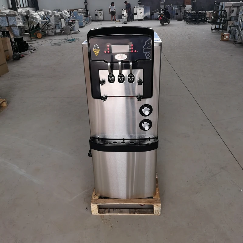 3300W Commercial Soft Ice Cream Machine 20-28L/H Ice Cream Maker Double 7L Hoppers Ice Cream Making Machine